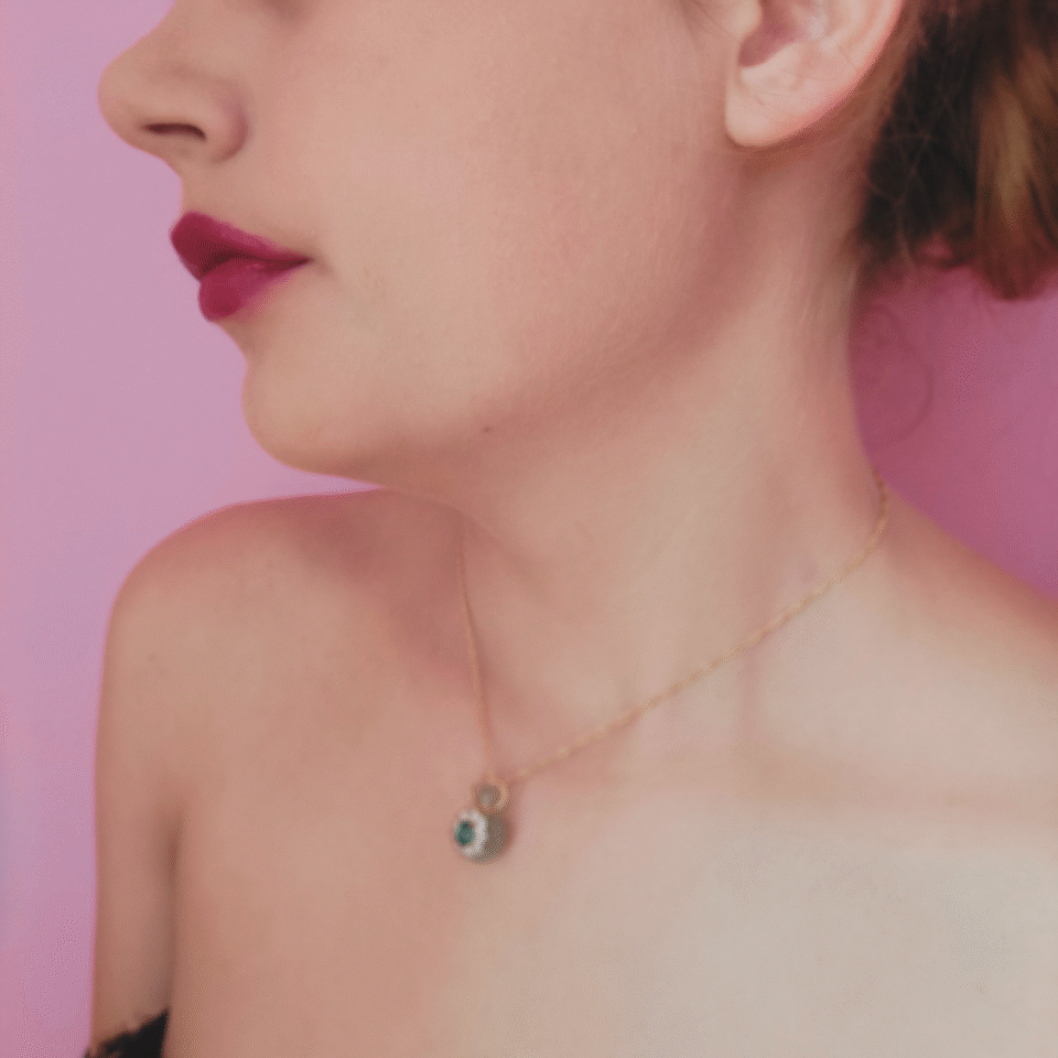 PINK SAPPHIRE "ELISABETH'S CROWN" PERFUME AMULET NECKLACE - Image 5