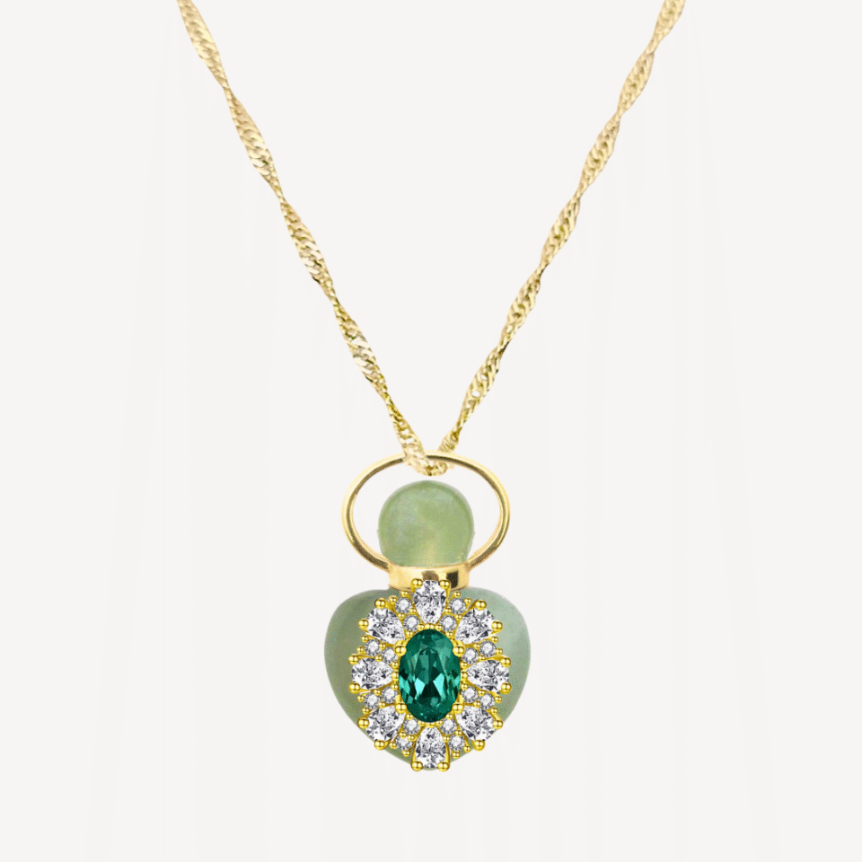 EMERALD "GRACE'S GARDEN" MINI PERFUME AMULET NECKLACE - Image 3