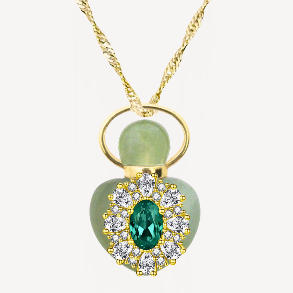 EMERALD "GRACE'S GARDEN" MINI PERFUME AMULET NECKLACE - Image 2