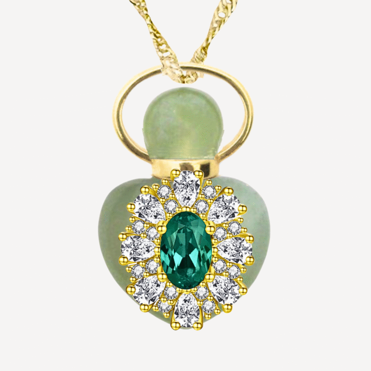 EMERALD "GRACE'S GARDEN" MINI PERFUME AMULET NECKLACE