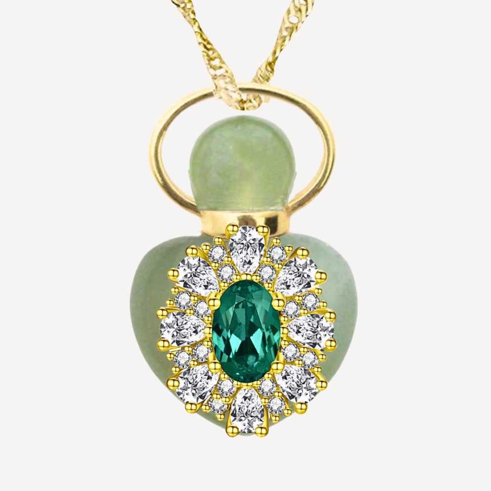EMERALD "GRACE'S GARDEN" MINI PERFUME AMULET NECKLACE