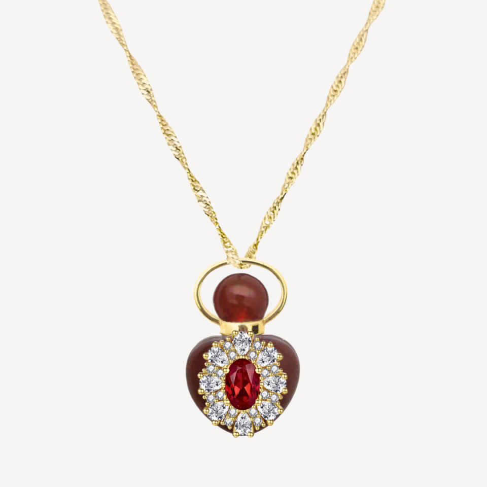RUBY "EUGENIE'S FLAME" MINI PERFUME AMULET NECKLACE - Image 3