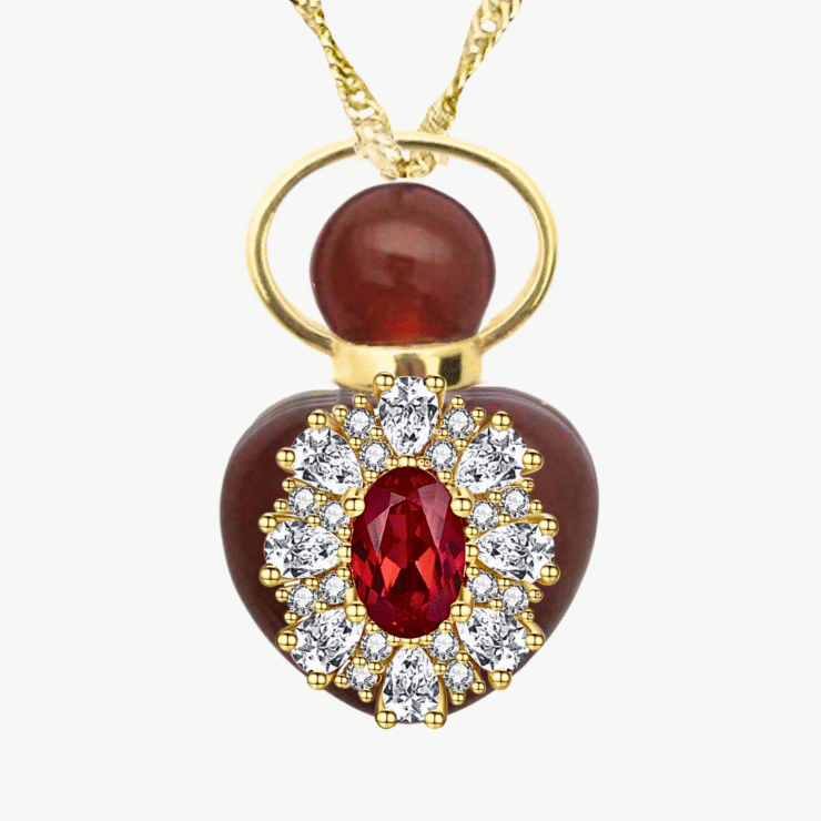 RUBY "EUGENIE'S FLAME" MINI PERFUME AMULET NECKLACE