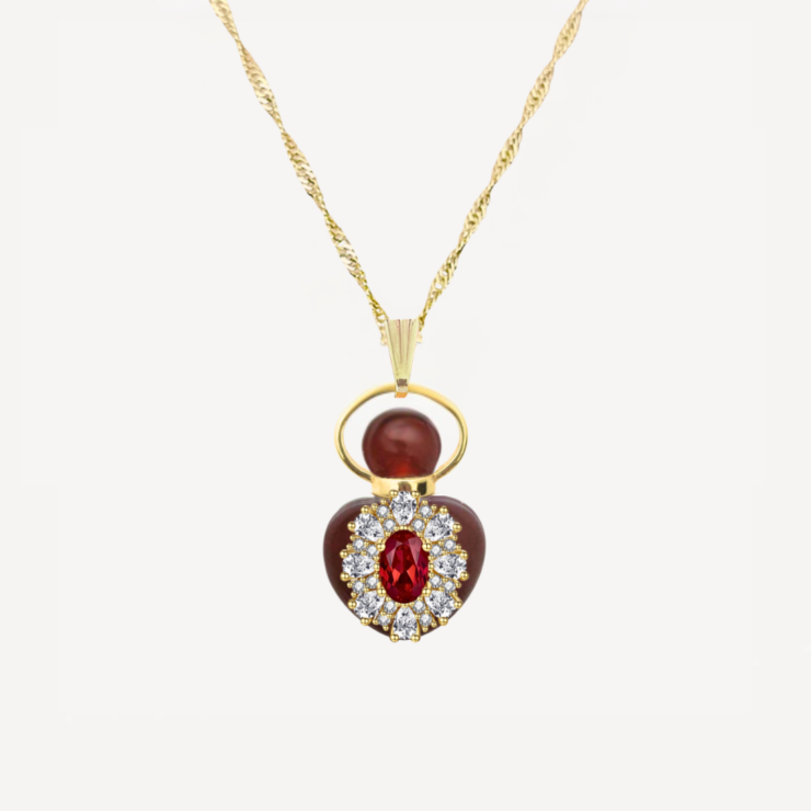 EUGENIE'S FLAME Ruby Mini Perfume Necklace