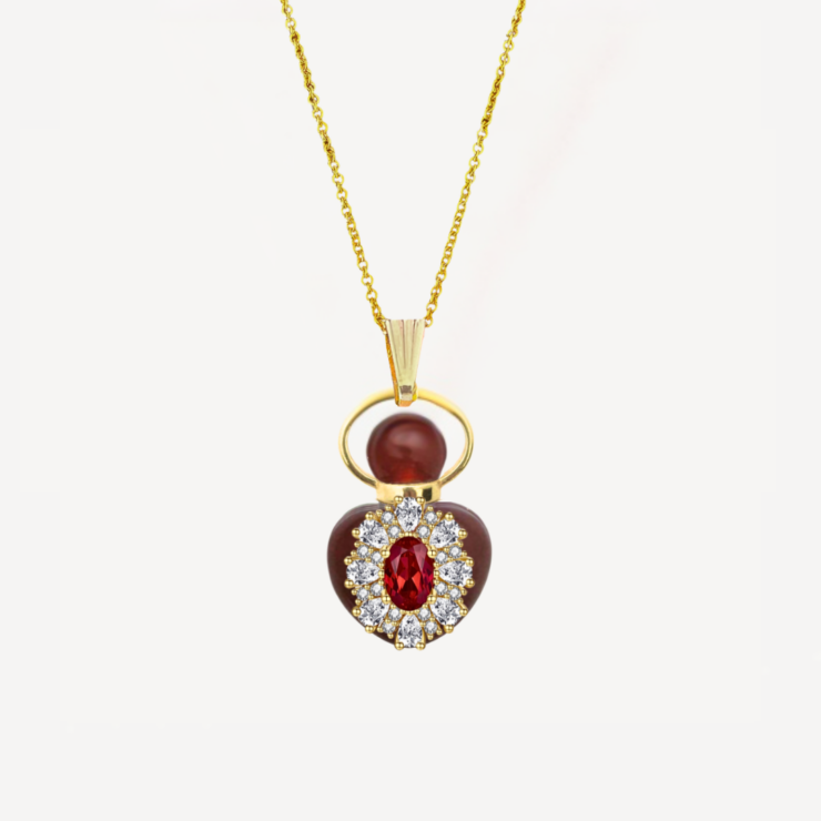 EUGENIE'S FLAME Ruby Mini Perfume Necklace