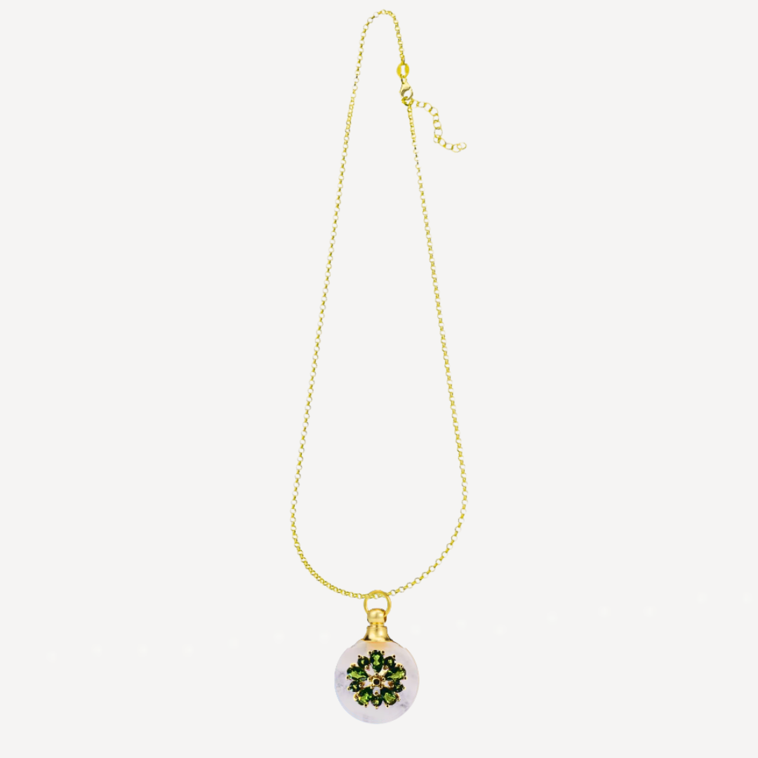 COUNTESS ROSA Green Diopside Perfume Talisman Necklace - Image 3