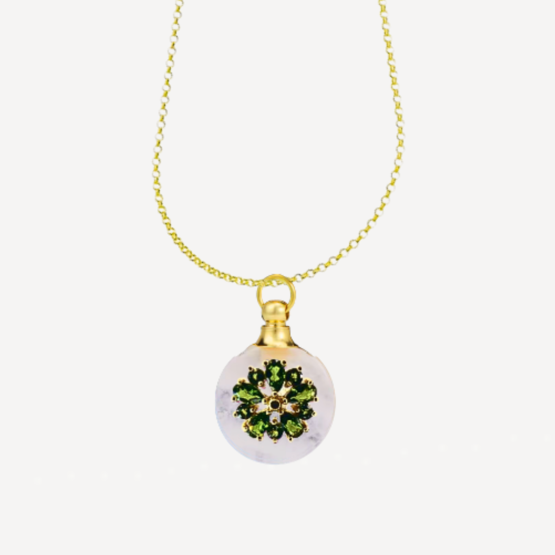 COUNTESS ROSA Green Diopside Perfume Talisman Necklace - Image 2