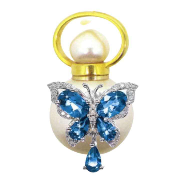COMING WINTER 2025! Topaz Freshwater Pearl Perfume Talisman Necklace