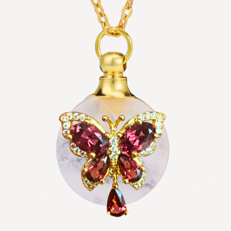 COMING SUMMER 2026! Pyrope Clear Quartz Perfume Talisman