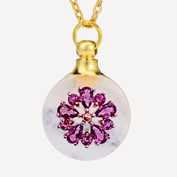 COMING SUMMER 2026! Pyrope Clear Quartz Perfume Talisman