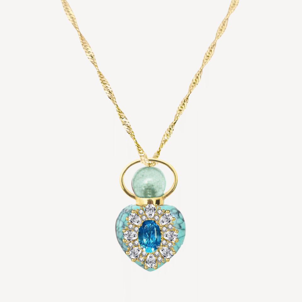 BLUE TOPAZ "MARIE'S SERENITY" MINI PERFUME AMULET NECKLACE - Image 3