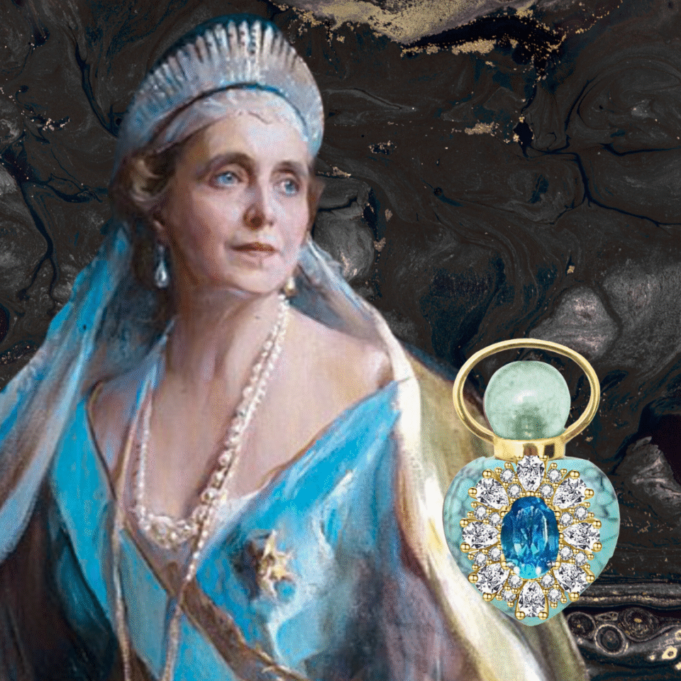 BLUE TOPAZ "MARIE'S SERENITY" MINI PERFUME AMULET NECKLACE - Image 4