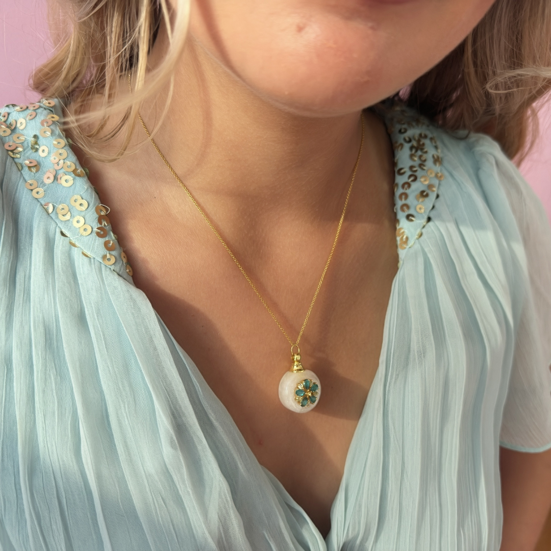 MARCHIONESS HYDRANGEA Blue Topaz Perfume Necklace - Image 5