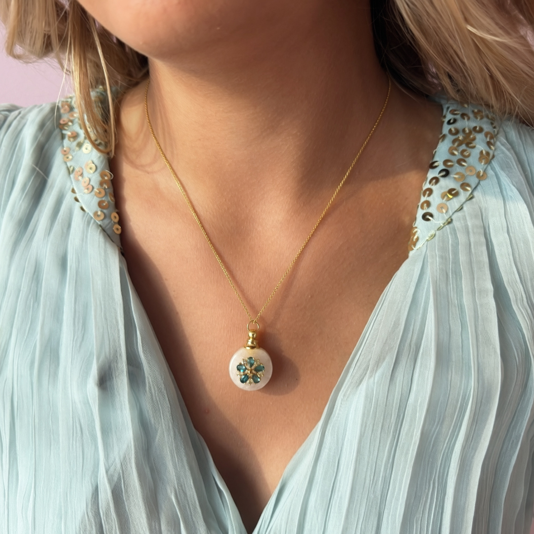 MARCHIONESS HYDRANGEA Blue Topaz Perfume Necklace - Image 4