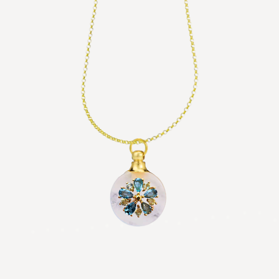 MARCHIONESS HYDRANGEA Blue Topaz Perfume Necklace