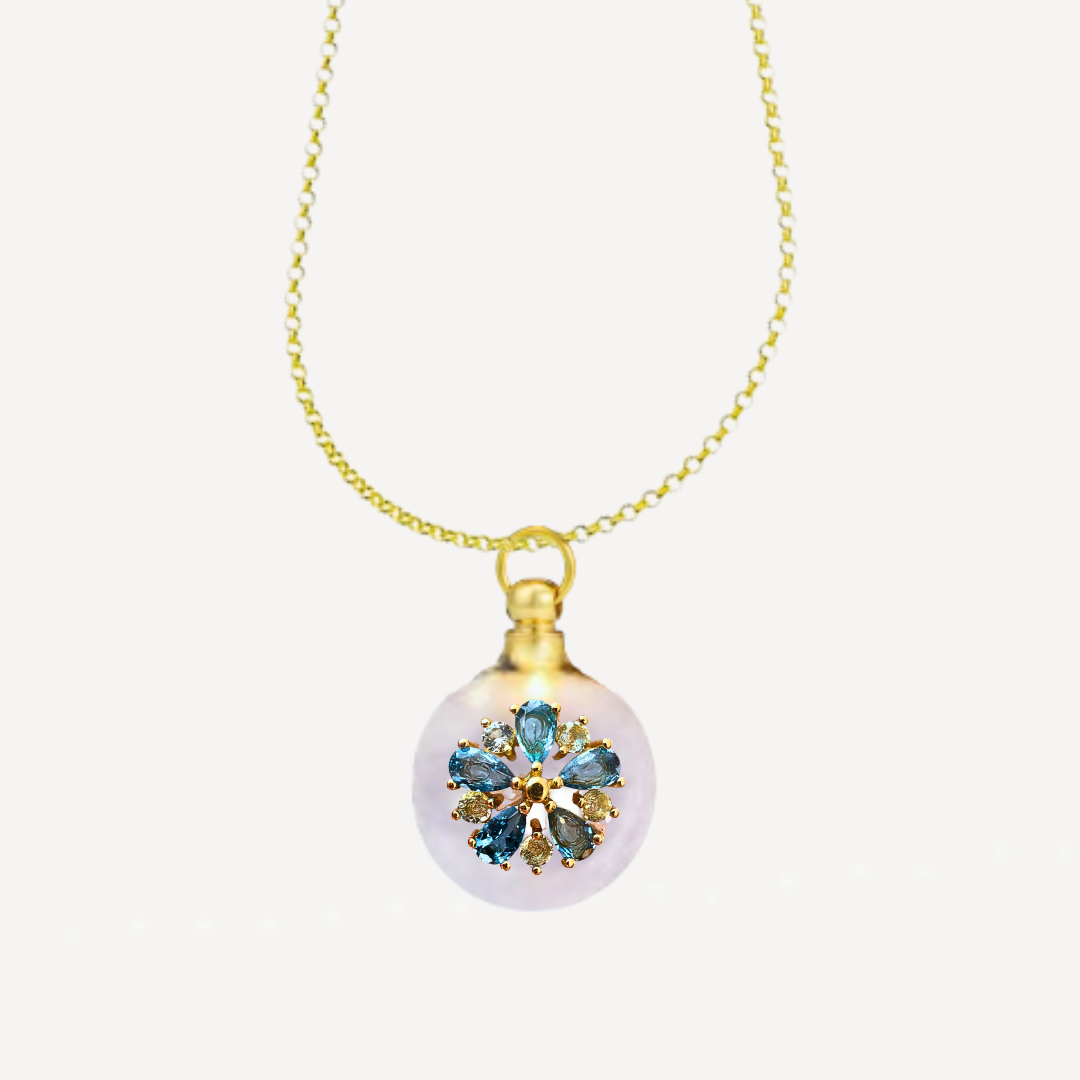 MARCHIONESS HYDRANGEA Blue Topaz Perfume Talisman Necklace - Image 2